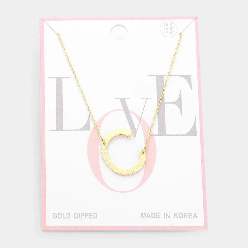 Gold Gold Dipped Monogram Pendant Necklace - Jewelry Store by Erik Rayo