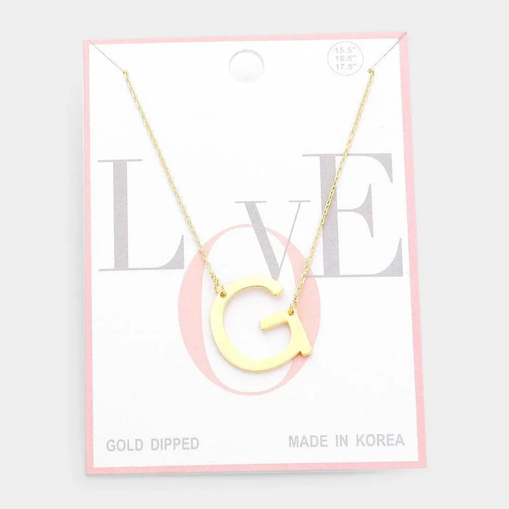 Gold Gold Dipped Monogram Pendant Necklace - Jewelry Store by Erik Rayo