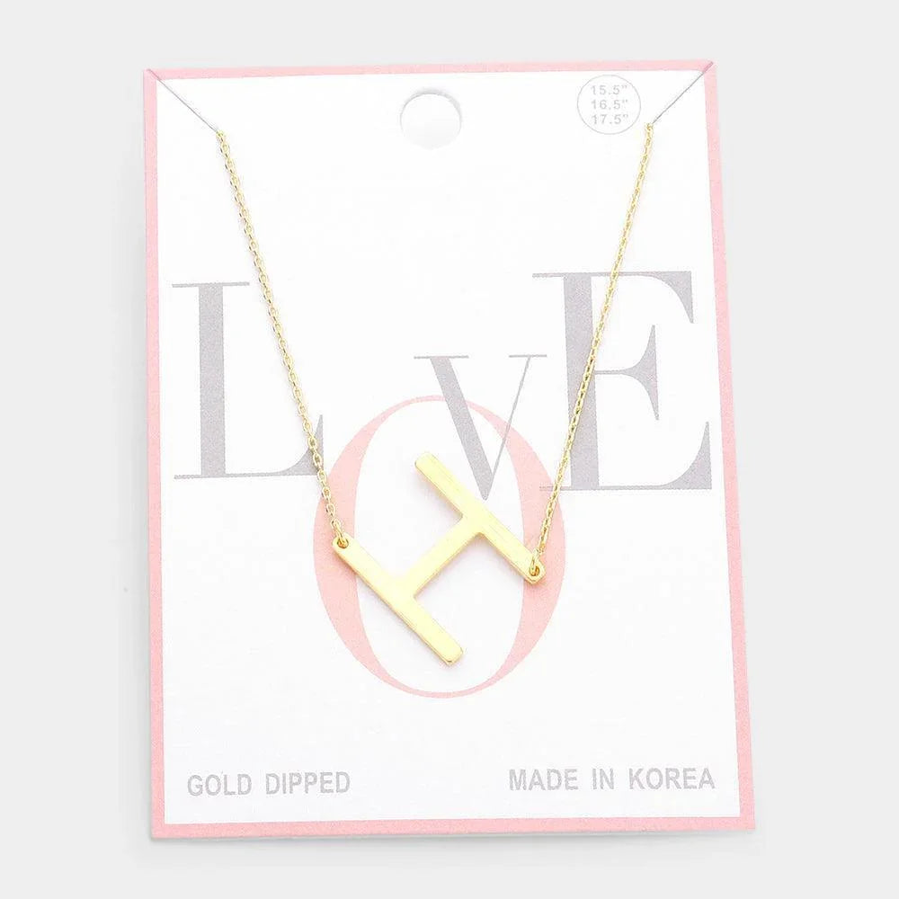 Gold Gold Dipped Monogram Pendant Necklace - Jewelry Store by Erik Rayo