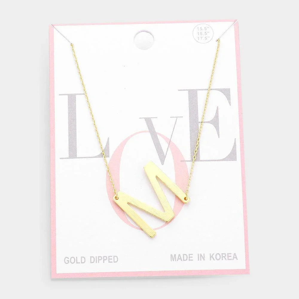 Gold Gold Dipped Monogram Pendant Necklace - Jewelry Store by Erik Rayo