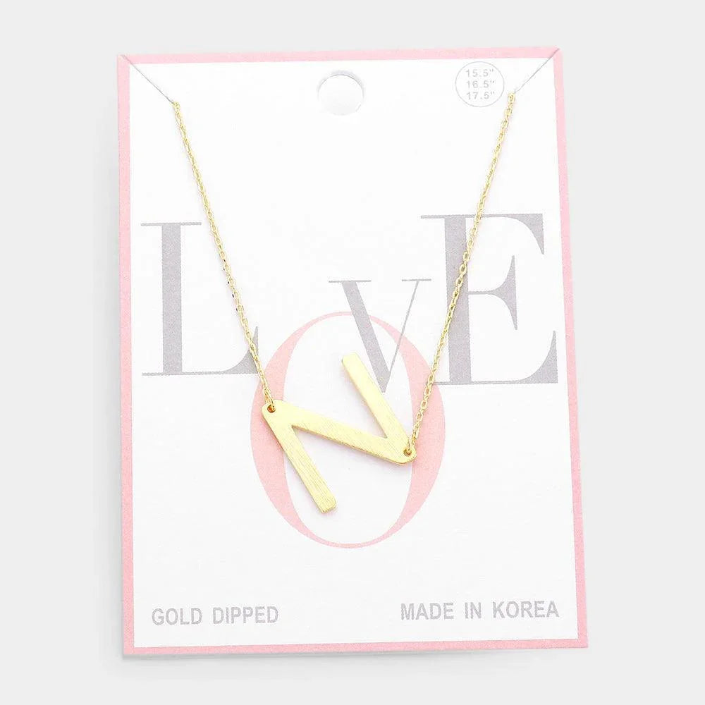 Gold Gold Dipped Monogram Pendant Necklace - Jewelry Store by Erik Rayo