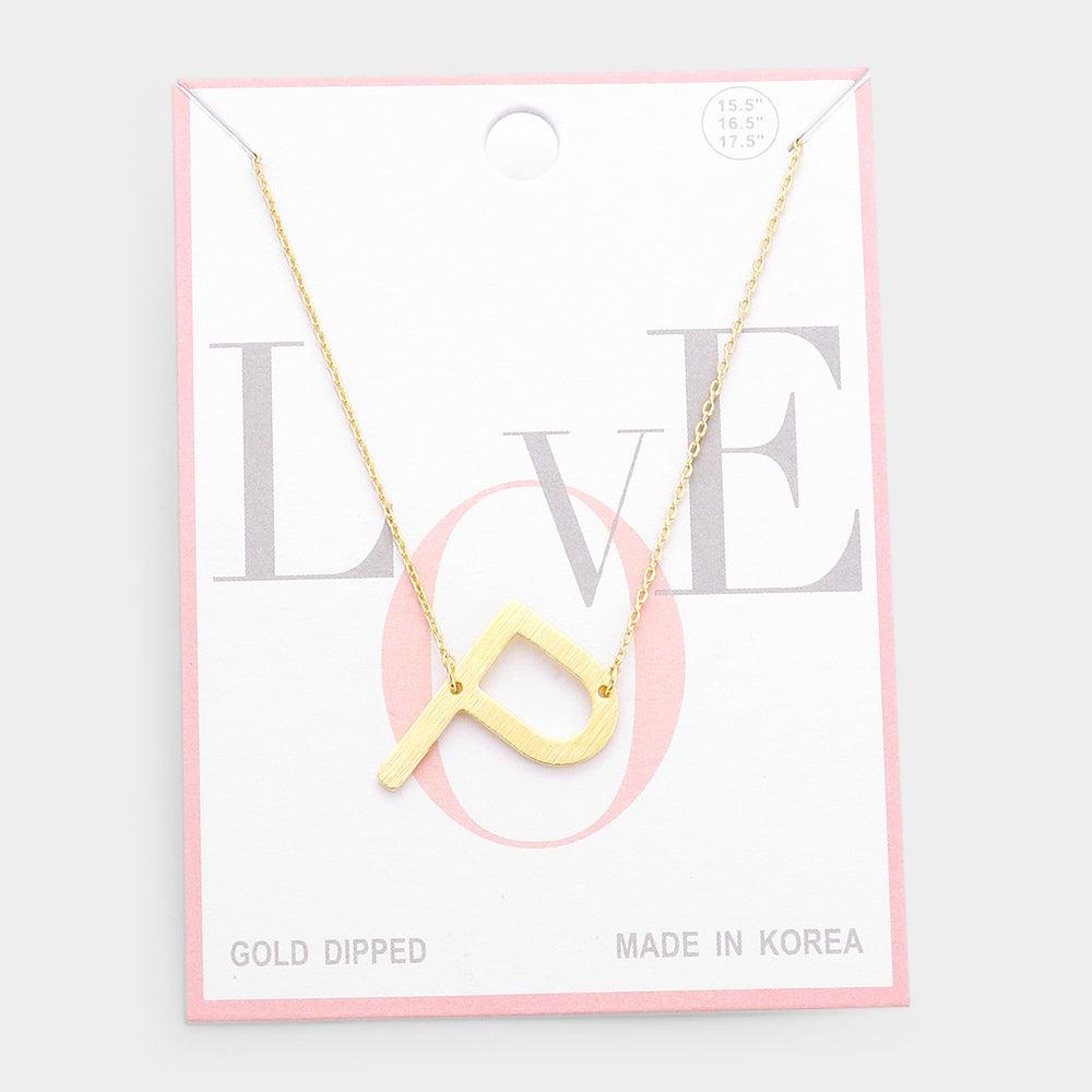 Gold Gold Dipped Monogram Pendant Necklace