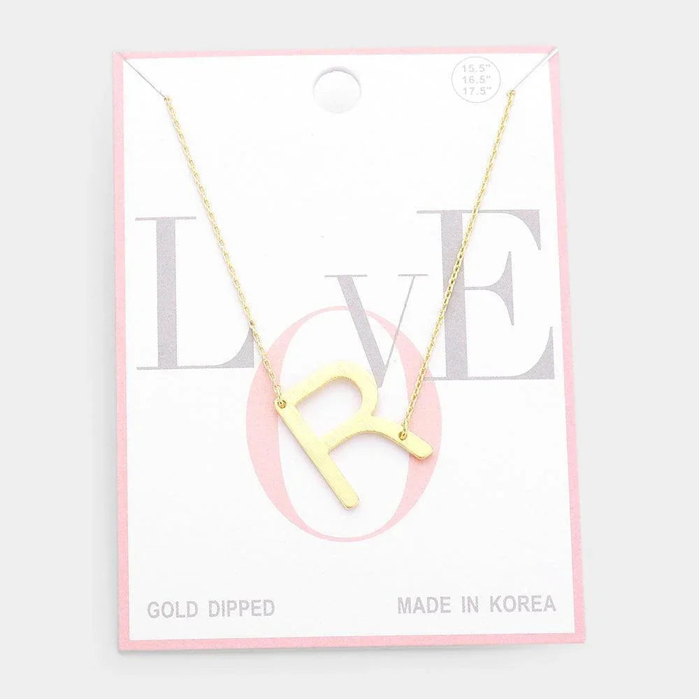 Gold Gold Dipped Monogram Pendant Necklace - Jewelry Store by Erik Rayo