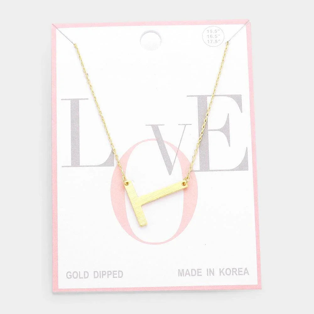 Gold Gold Dipped Monogram Pendant Necklace - Jewelry Store by Erik Rayo