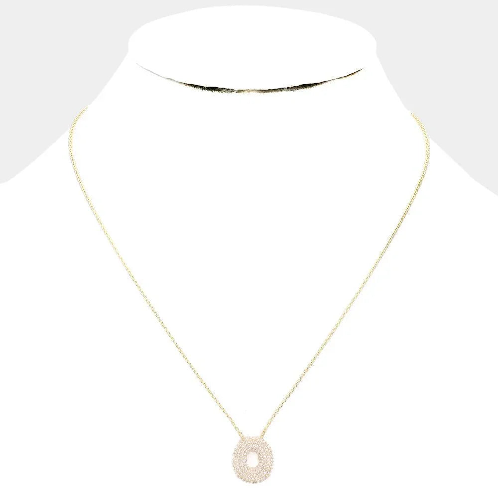 Letter O Gold Dipped CZ Monogram Pendant Necklace - Jewelry Store by Erik Rayo