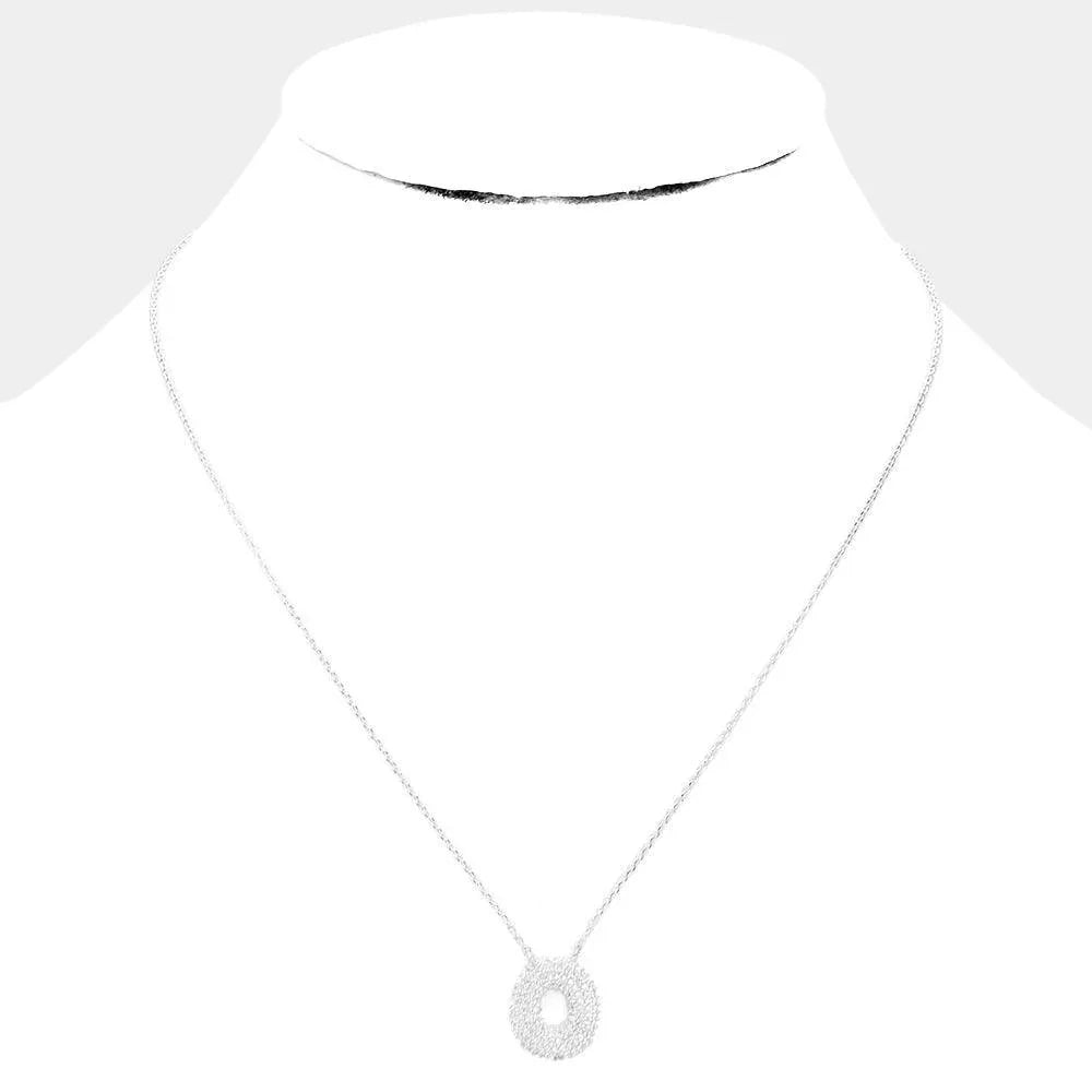 Letter O White Gold Dipped CZ Monogram Pendant Necklace - Jewelry Store by Erik Rayo