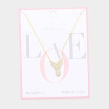 Load image into Gallery viewer, Letter Y Gold Dipped CZ Monogram Pendant Necklace
