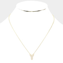 Load image into Gallery viewer, Letter Y Gold Dipped CZ Monogram Pendant Necklace
