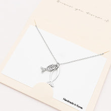 Load image into Gallery viewer, Silver Rhinestone Embellished Ichthys Pendant Necklace
