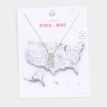 Load image into Gallery viewer, Gold White Gold Dipped Alabama State Pendant Necklace
