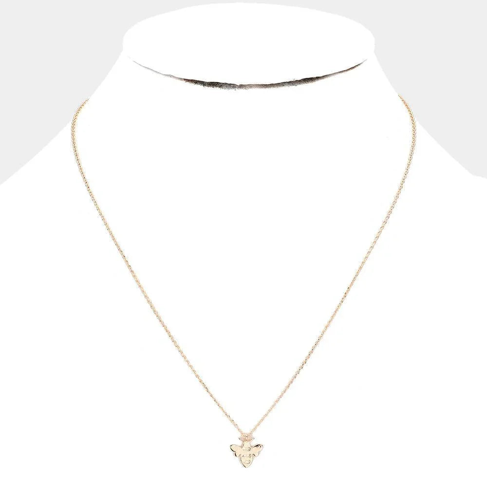 Rose Gold Gold Dipped Metal Honey Bee Pendant Necklace - Jewelry Store by Erik Rayo