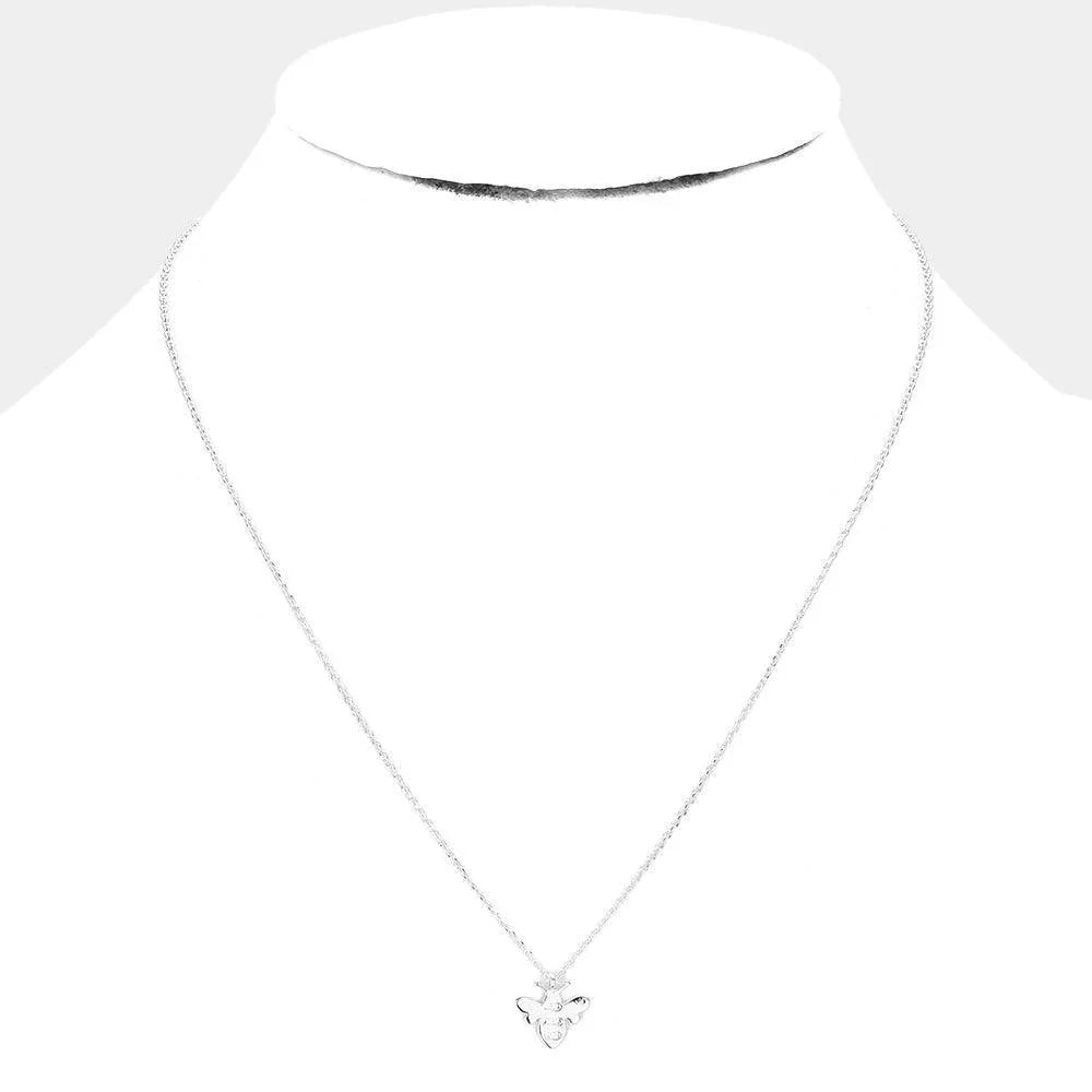 Gold White Gold Dipped Metal Honey Bee Pendant Necklace - Jewelry Store by Erik Rayo