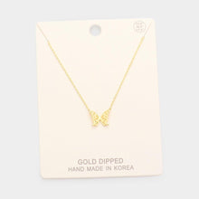 Load image into Gallery viewer, Gold Gold Dipped Metal Butterfly Pendant Necklace
