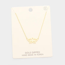 Load image into Gallery viewer, Gold Gold Dipped Metal Lotus Pendant Necklace
