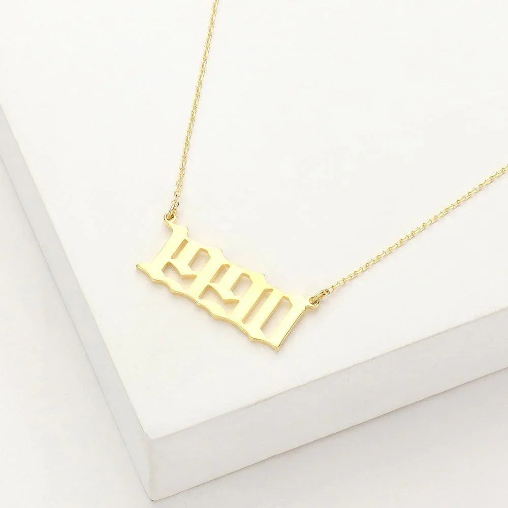 Gold 1990 Gold Dipped Birth Year Pendant Necklace - Jewelry Store by Erik Rayo