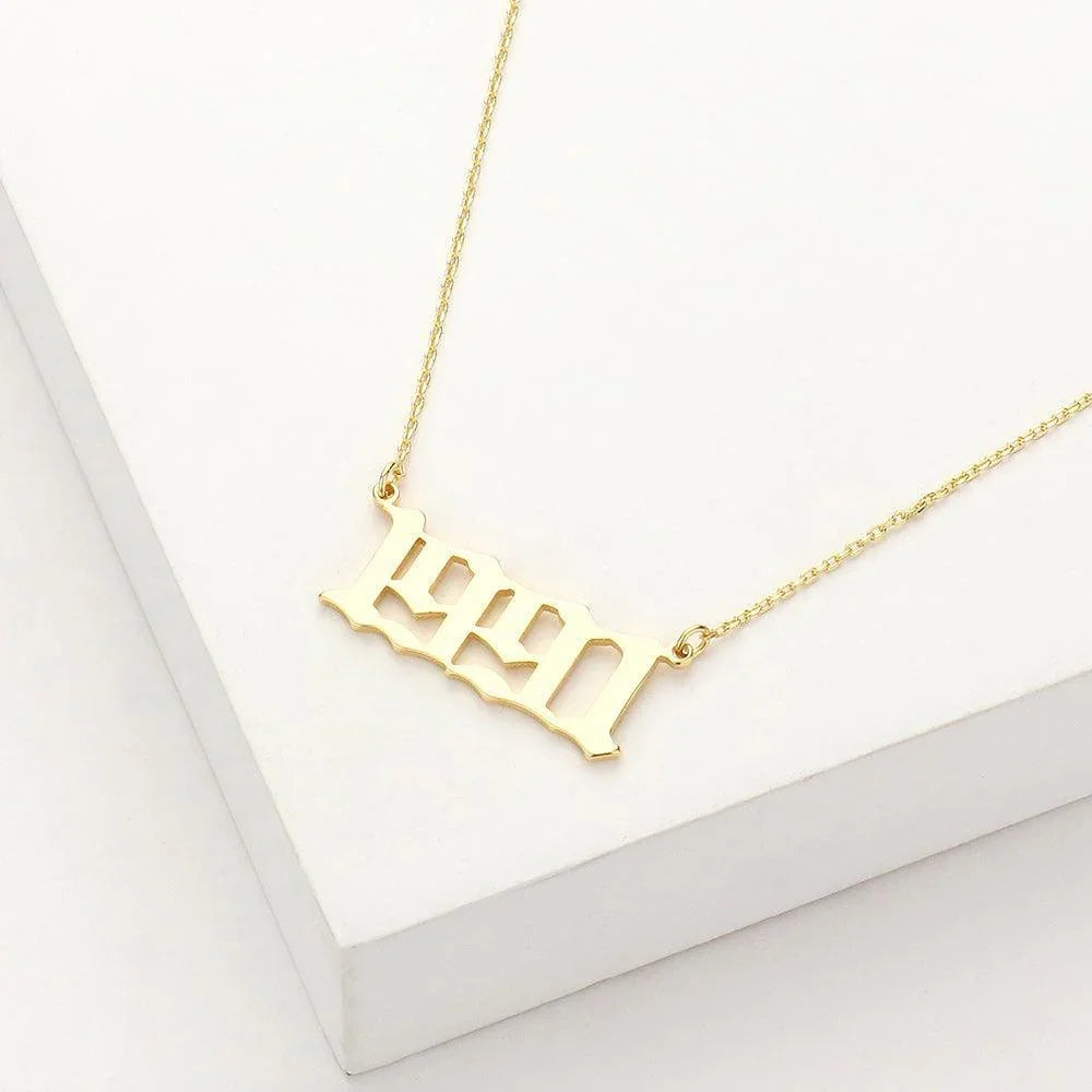 Gold 1991 Gold Dipped Birth Year Pendant Necklace - Jewelry Store by Erik Rayo