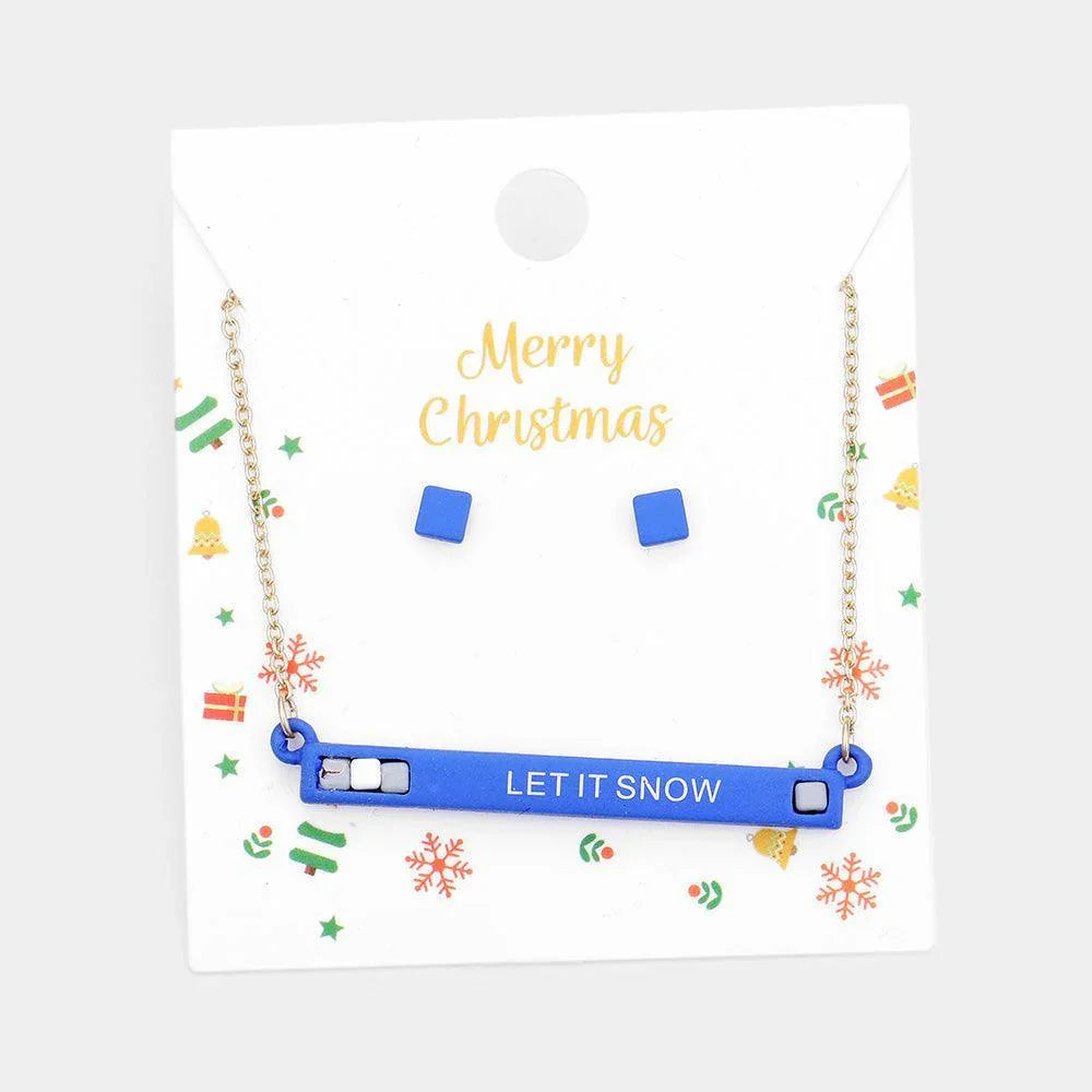 Gold Let it Snow Cube Resin Pendant Necklace - Jewelry Store by Erik Rayo