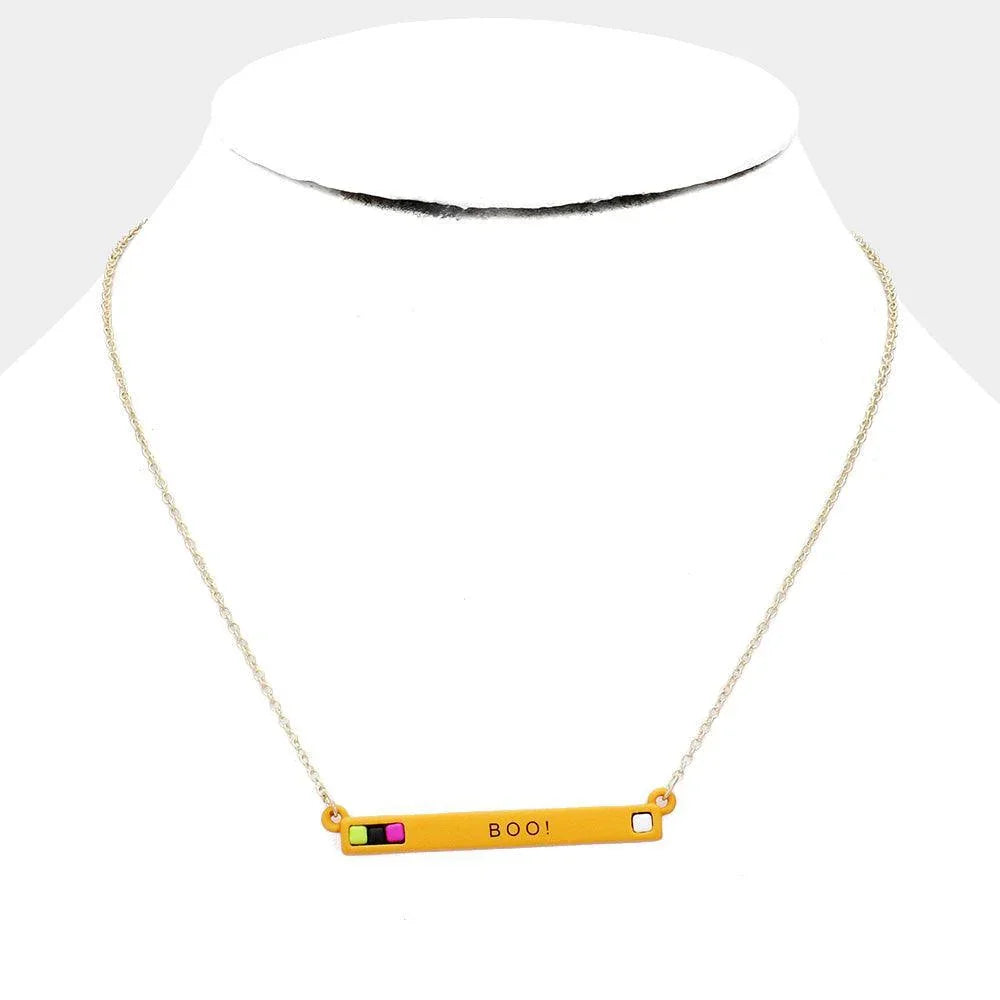 Gold Boo Cube Resin Pendant Necklace - Jewelry Store by Erik Rayo