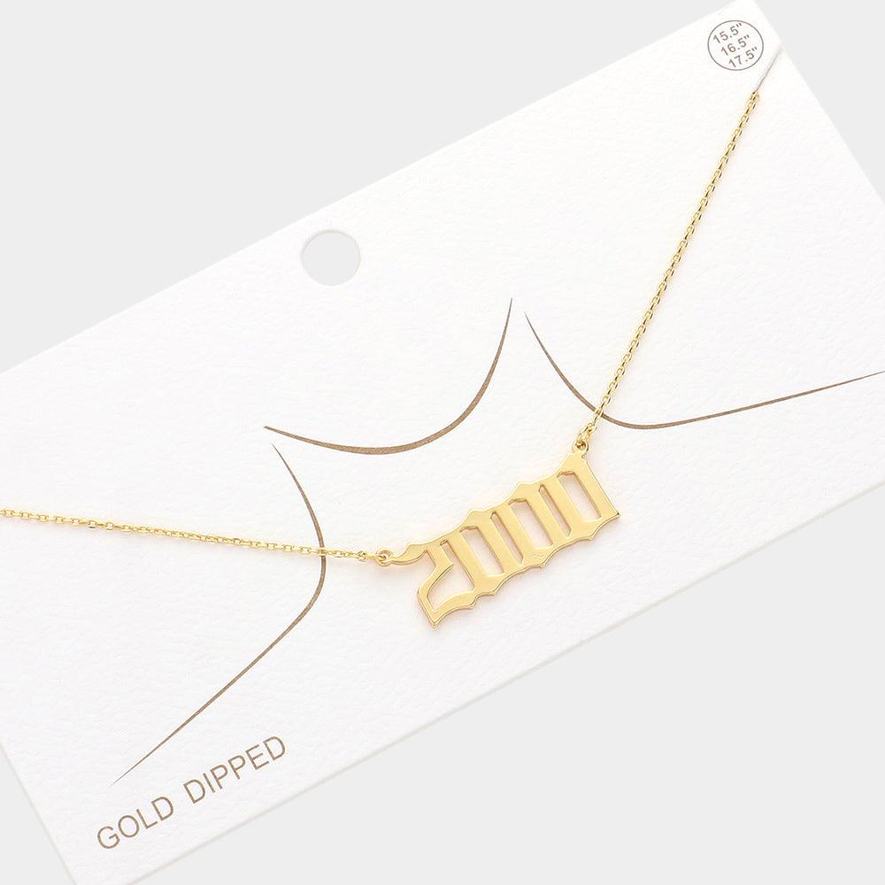 Gold 2001 Gold Dipped Birth Year Pendant Necklace