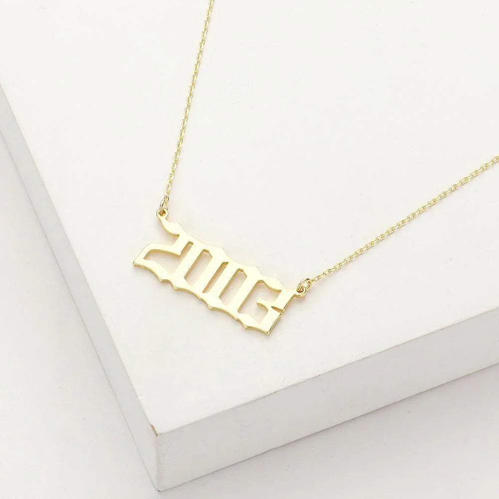 Gold 2003 Gold Dipped Birth Year Pendant Necklace - Jewelry Store by Erik Rayo