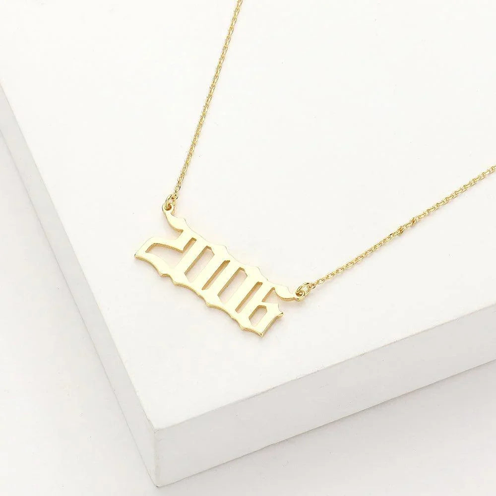 Gold 2006 Gold Dipped Birth Year Pendant Necklace - Jewelry Store by Erik Rayo