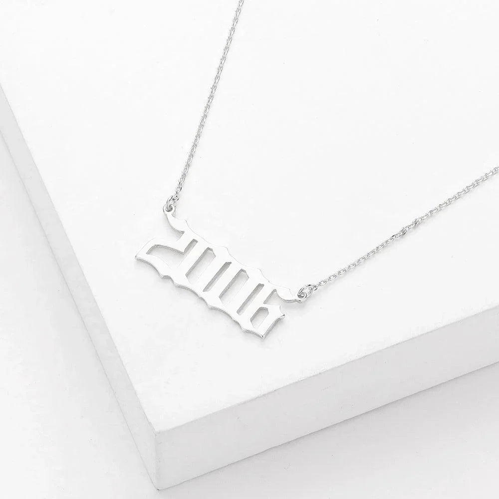 Gold 2006 White Gold Dipped Birth Year Pendant Necklace - Jewelry Store by Erik Rayo