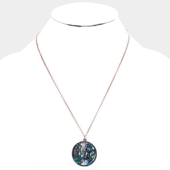 Mermaid Abalone Round Pendant Necklace - Jewelry Store by Erik Rayo