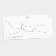 Load image into Gallery viewer, Gold White Gold Dipped Mama Metal Message Pendant Necklace
