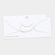 Load image into Gallery viewer, Gold MAMA White Gold Dipped Metal Message Pendant Necklace
