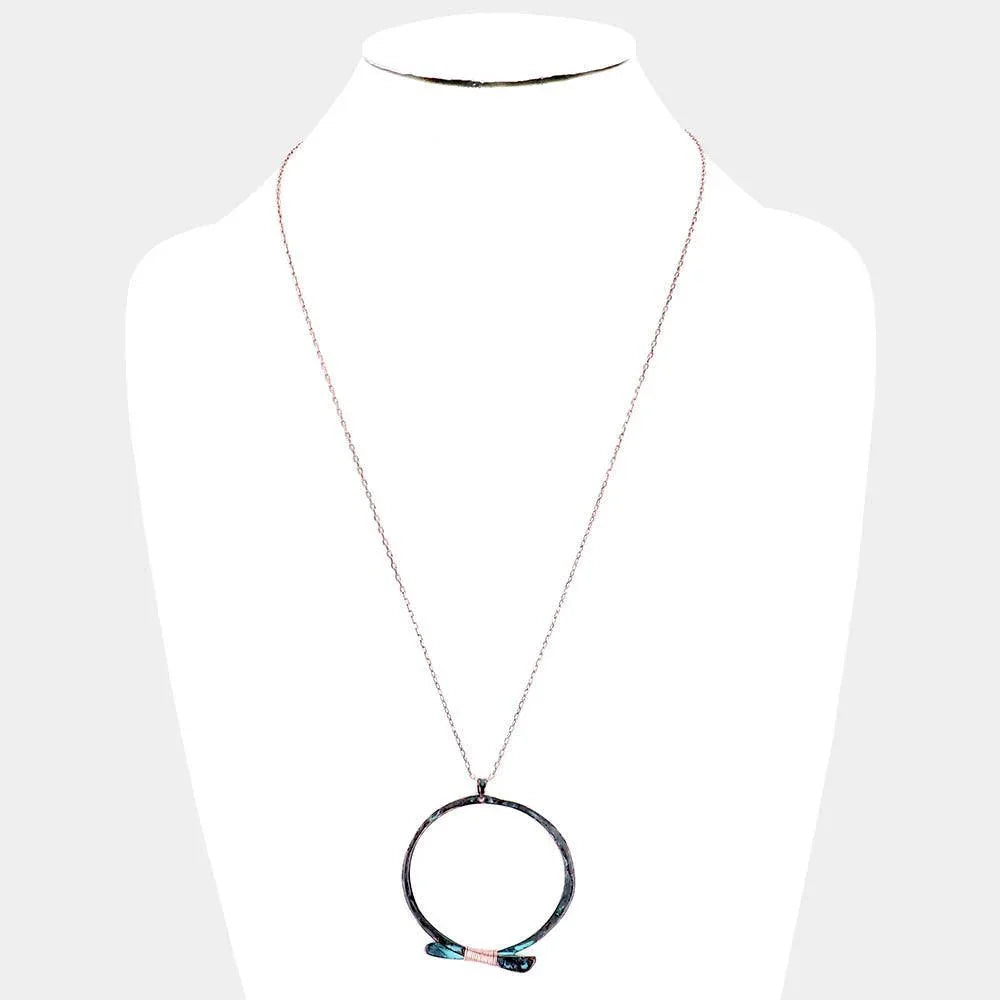 Open Circle Coil Wire Pendant Necklace - Jewelry Store by Erik Rayo