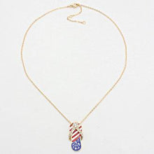 Load image into Gallery viewer, Gold USA Slipper Pendant Necklace
