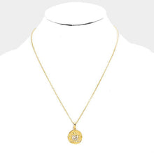 Load image into Gallery viewer, Gold Pave Stone Crab Pendant Necklace
