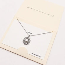 Load image into Gallery viewer, Cream CZ Embellished Oval Pearl Pendant Necklace
