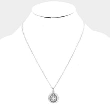 Load image into Gallery viewer, Engraved Life Preserver Metal Disc Pendant Necklace
