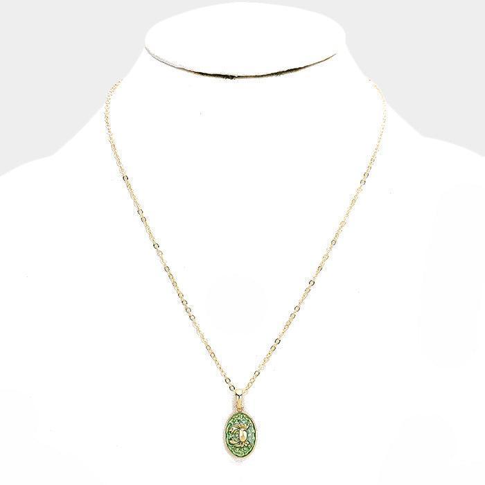 Green Crab Colored Metal Pendant Necklace - Jewelry Store by Erik Rayo