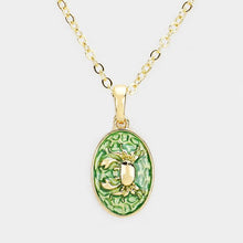 Load image into Gallery viewer, Green Crab Colored Metal Pendant Necklace
