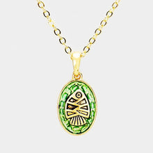 Load image into Gallery viewer, Green Fish Colored Metal Pendant Necklace
