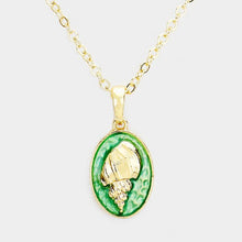 Load image into Gallery viewer, Green Conch Colored Metal Pendant Necklace
