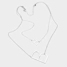 Load image into Gallery viewer, Silver 2Row Strand Double Monogram Detachable Chain Necklace
