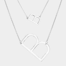 Load image into Gallery viewer, Silver 2Row Strand Double Monogram Detachable Chain Necklace
