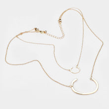 Load image into Gallery viewer, Gold 2Row Strand Double Monogram Detachable Chain Necklace
