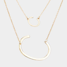 Load image into Gallery viewer, Gold 2Row Strand Double Monogram Detachable Chain Necklace
