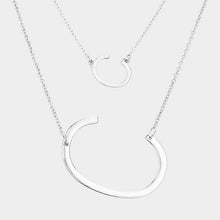 Load image into Gallery viewer, Silver 2Row Strand Double Monogram Detachable Chain Necklace
