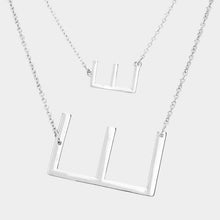 Load image into Gallery viewer, Silver 2Row Strand Double Monogram Detachable Chain Necklace
