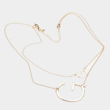 Load image into Gallery viewer, Gold 2Row Strand Double Monogram Detachable Chain Necklace
