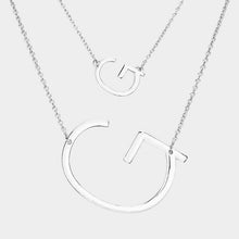 Load image into Gallery viewer, Silver 2Row Strand Double Monogram Detachable Chain Necklace
