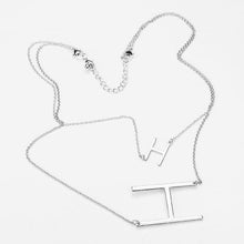 Load image into Gallery viewer, Silver 2Row Strand Double Monogram Detachable Chain Necklace
