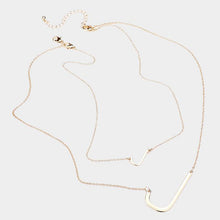 Load image into Gallery viewer, Gold 2Row Strand Double Monogram Detachable Chain Necklace
