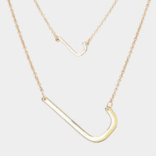 Load image into Gallery viewer, Gold 2Row Strand Double Monogram Detachable Chain Necklace
