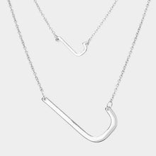 Load image into Gallery viewer, Silver 2Row Strand Double Monogram Detachable Chain Necklace
